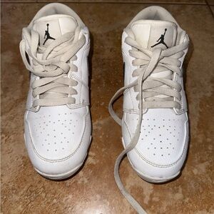 Jordan 1 Low Cleats Size 3.5Y Kids White Sneakers